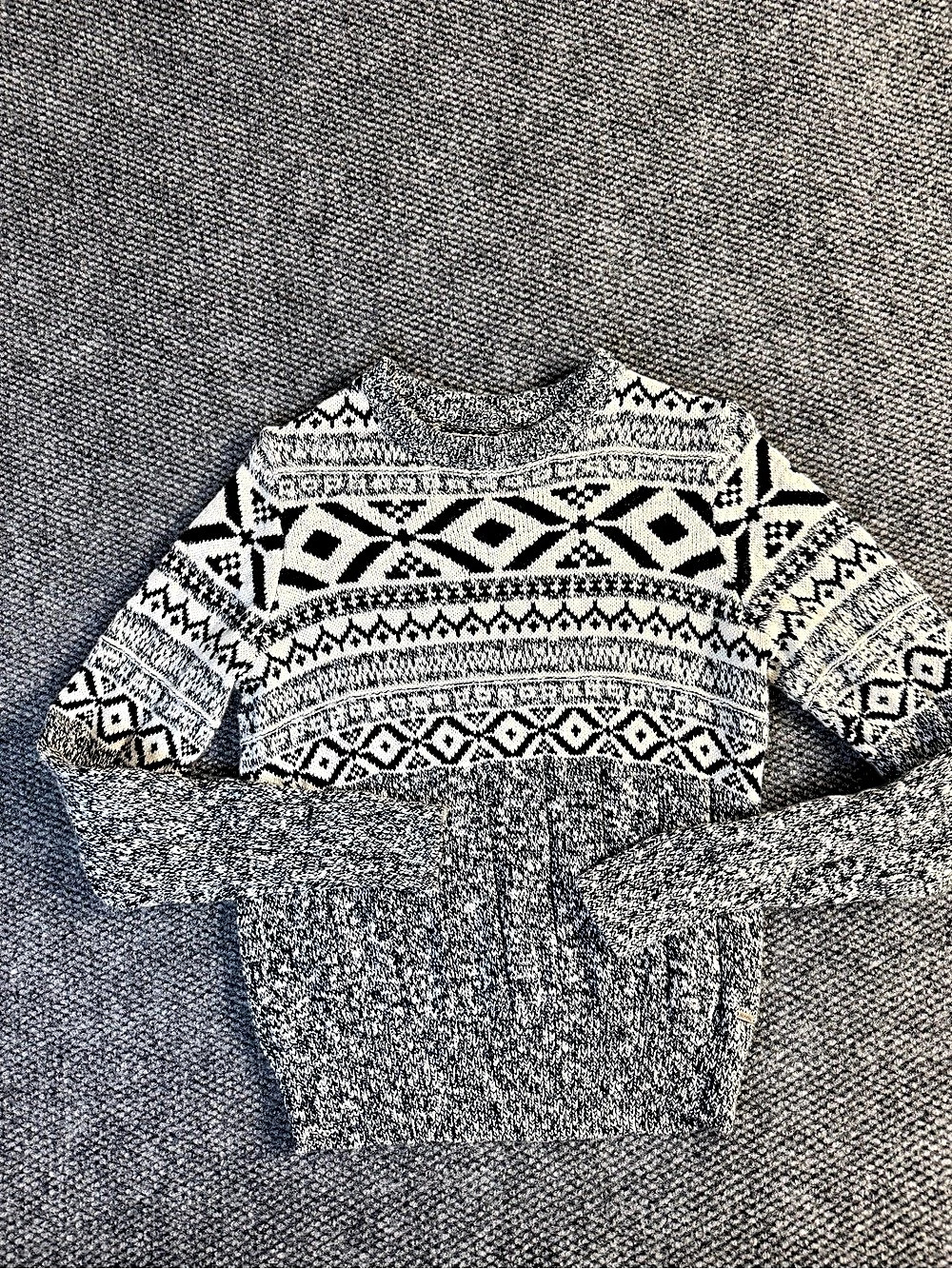 The Normal Brand Fair Isle Geometric Cotton Sweater Small